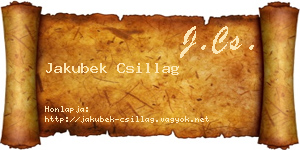 Jakubek Csillag névjegykártya